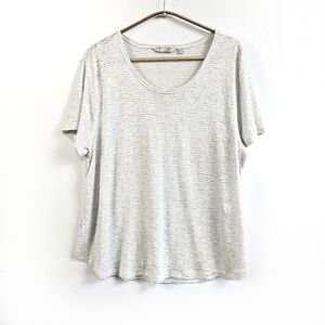 Athleta Scoopneck Stripe Knit Tee Size XL
